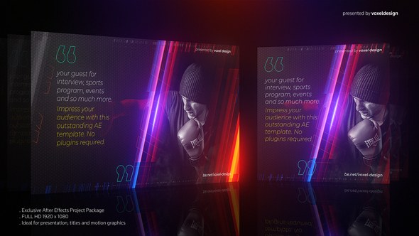 Videohive Sports Interview Box Template Video Displays template preview