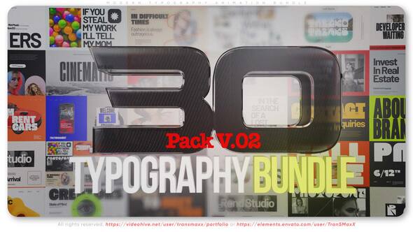 Videohive Modern Typography Animation Bundle Titles template preview