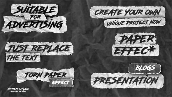 Videohive Paper Titles // After Effects 56603688 Titles template preview