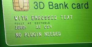 3D Bank Card with Embossed Text Video Displays template preview