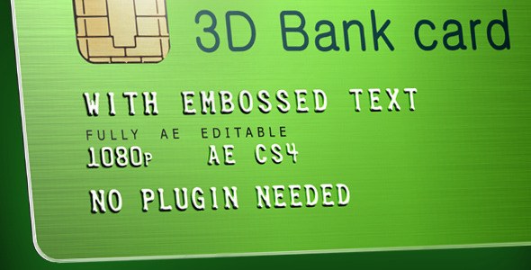 3D Bank Card with Embossed Text Video Displays template preview