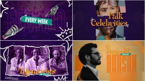 Videohive Podcast Collage Intro Openers template preview