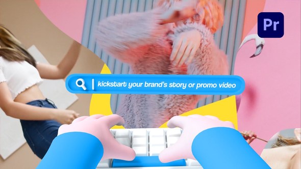 Cute 3D Search Intro Premiere Pro template preview