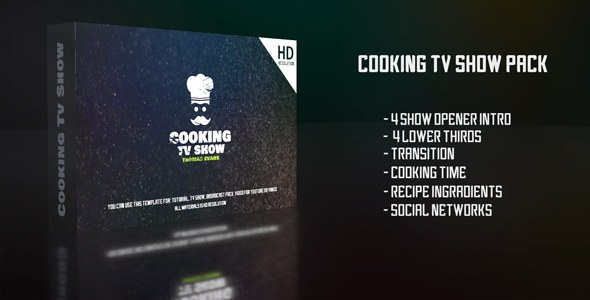 Cooking Tv Show Pack Video Displays template preview