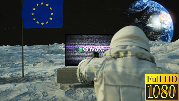 Videohive TV Logo on the Moon Logo Stings template preview