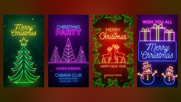 Videohive Christmas Party Instagram Stories Openers template preview