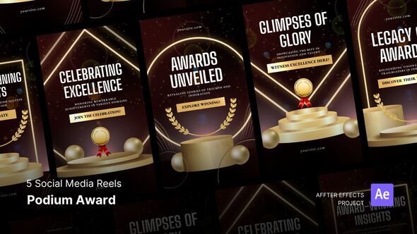 Videohive Social Media Reels - Podium Award After Effects Template Product Promo template preview