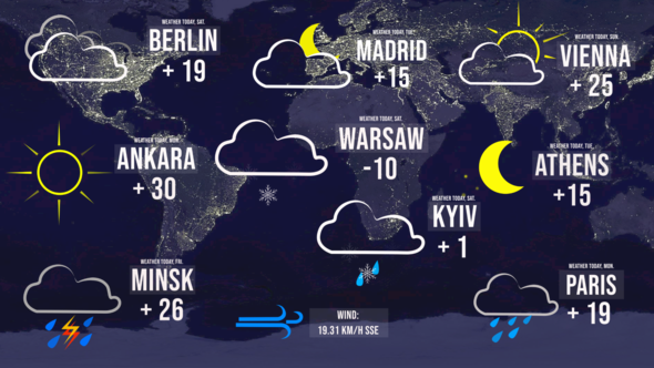 Videohive Weather Forecast Icons 46235520 Elements template preview