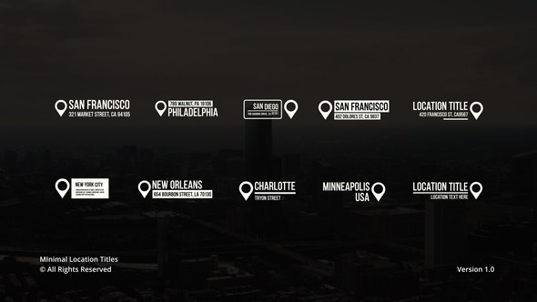 Videohive Minimal Location Titles | AE Titles template preview