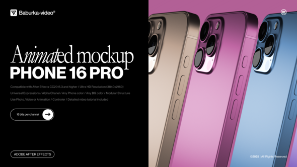 Videohive Animated Mockup | Phone 16 Pro Product Promo template preview