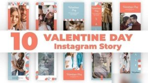 Videohive valentine day Instagram Story Video Displays template preview
