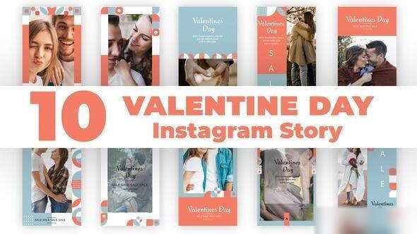 Videohive valentine day Instagram Story Video Displays template preview