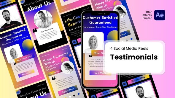Videohive Social Media Reels - Testimonials After Effect Templates Product Promo template preview