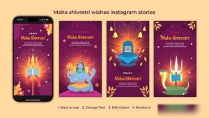Videohive Maha shivratri wishes instagram stories Openers template preview