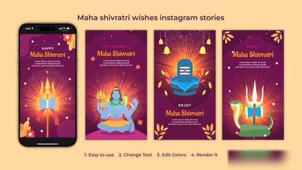 Videohive Maha shivratri wishes instagram stories Openers template preview