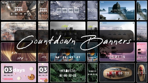 Videohive Countdown Timer Wide Banners Elements template preview