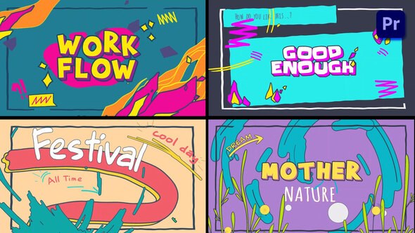 Cartoon Logo Text Opener [Premiere Pro] Premiere Pro template preview