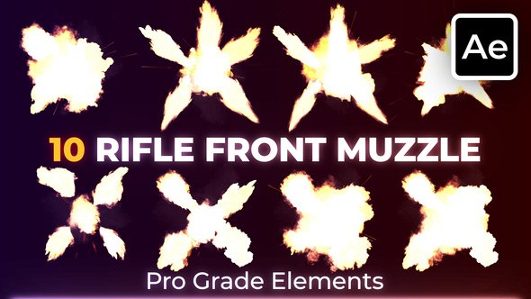 Videohive Rifle Front Muzzle Flashes Elements template preview