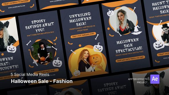 Videohive Social Media Reels - Halloween Sale Fashion After Effects Template Product Promo template preview
