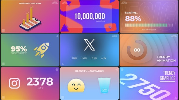 Videohive Social Media Infographics Infographics template preview