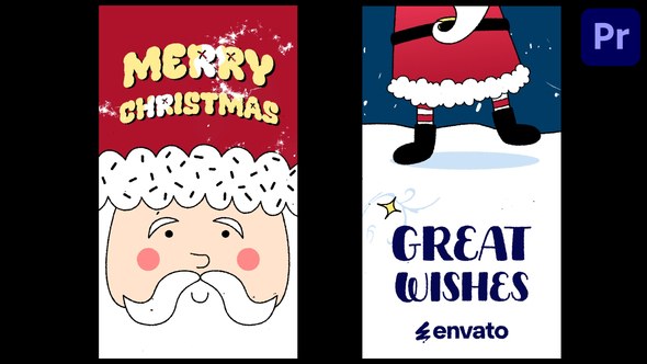 Santa Wishes Typography Stories for Premiere Pro Premiere Pro template preview