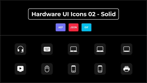 Videohive Hardware UI Icons 02 - Solid Elements template preview