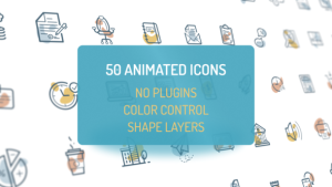 Animated Flat Icons Video Displays template preview