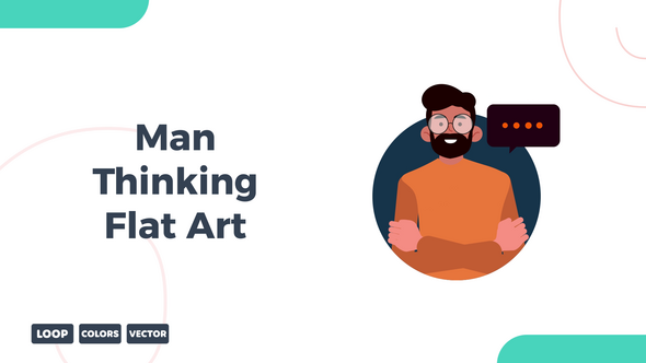 Videohive Man Thinking Flat art Elements template preview