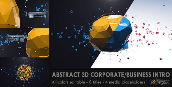Abstract 3D Corporate Business Intro Video Displays template preview