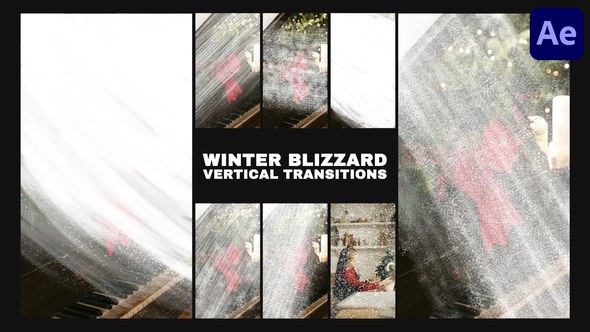 Videohive Winter Blizzard Vertical Transitions | After Effects Elements template preview