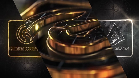 Videohive Diamonds Gold & Silver Logo Openers template preview