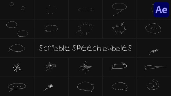 Videohive Scribble Speech Bubbles for After Effects Elements template preview