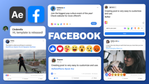 Videohive Facebook Post UI Pack Elements template preview