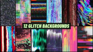 Videohive Vertical Glitch Backgrounds Elements template preview