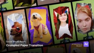 Videohive Reels - Crumpled Paper Transition After Effects Project Files Broadcast-packages template preview