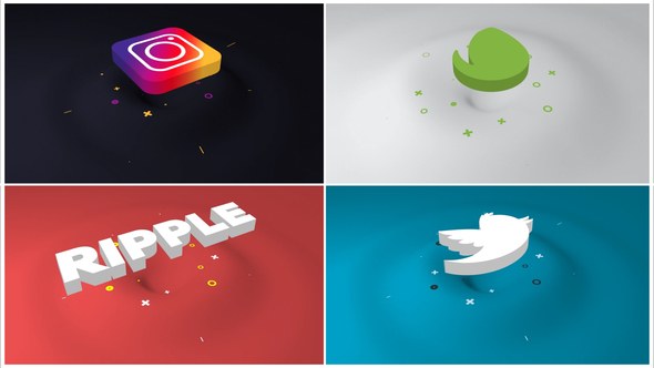 Videohive Minimal Ripple 3D Logo Logo Stings template preview