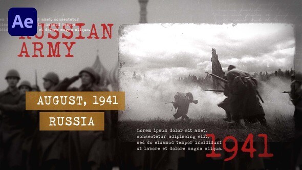 Videohive Historical Slideshow | Wolrd War | Vintage Documentary Video Displays template preview