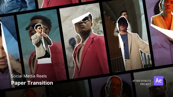 Videohive Reels - Paper Transition After Effects Project Files Broadcast-packages template preview