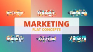 Marketing - Typography Flat Concept Video Displays template preview