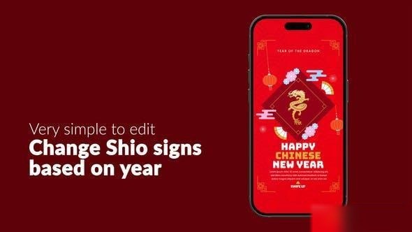 Videohive Flat Chinese New Year Instagram Reel Openers template preview