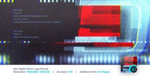 Videohive Epic Digital Glitch Logo Reveal Logo Stings template preview
