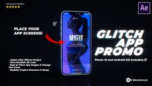 Glitch App Promo - Dynamic & Modern Mobile App Mockup Demonstration Video Video Displays template preview