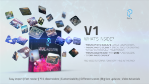 Mosaic Photo Pack Video Displays template preview