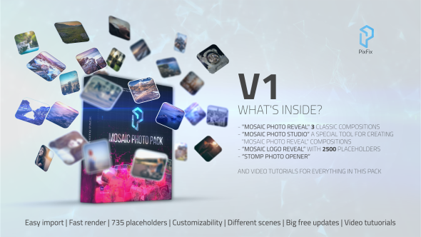 Mosaic Photo Pack Video Displays template preview