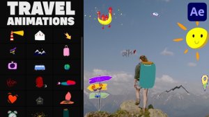 Videohive Travel Stickers for After Effects Elements template preview