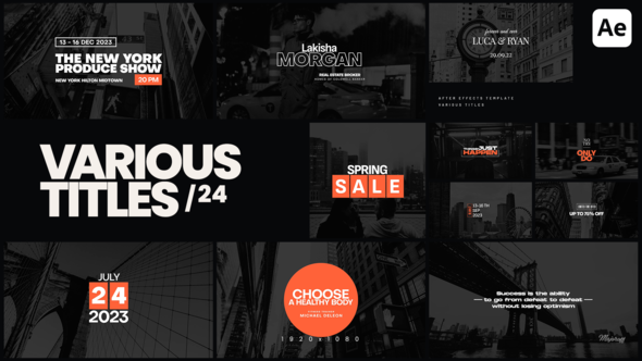 Videohive Various Titles 24 Titles template preview