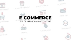Videohive E Commerce - Set of 16 Animation Icons Elements template preview