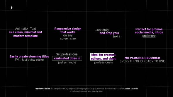 Videohive Dynamic Titles  AE Titles template preview