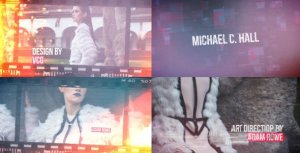 Cinematic Glitch Photo Montage Video Displays template preview
