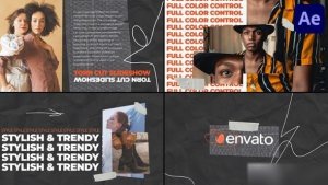 Videohive Torn Cut Slideshow for After Effects Openers template preview